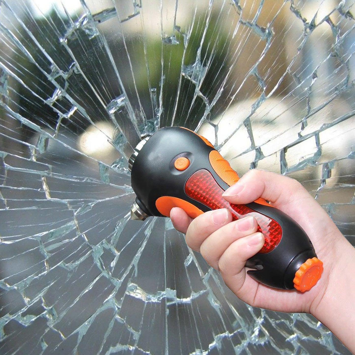Car safety tool demonstrating window breaker feature for emergencies, Best car safety tool