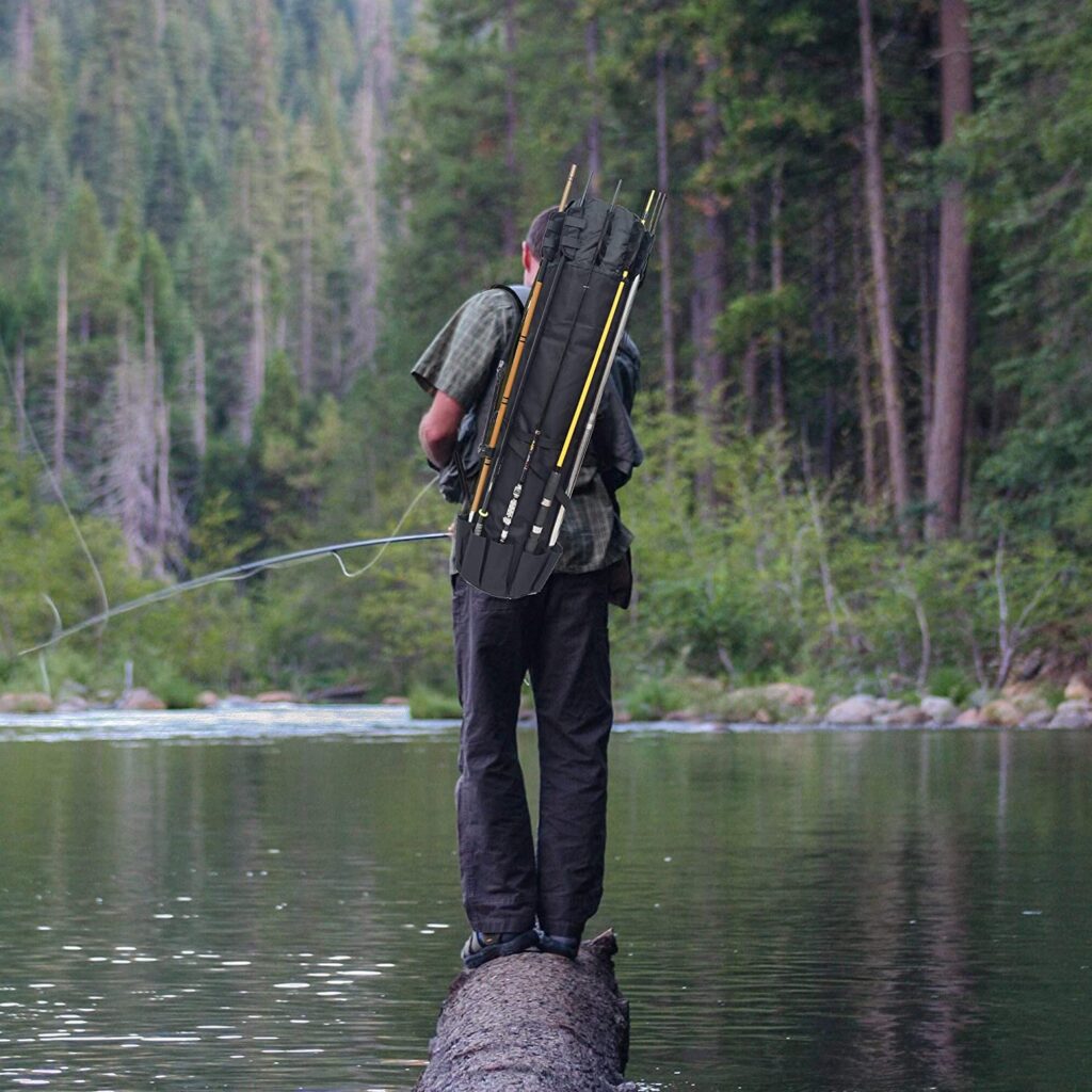 The fishing rod bag - rod and tackle organizer in black is stylish, comfortable, durable and most importantly useful, being able to hold all of your fishing essentials in just one bag, Best comfortable fishing bag