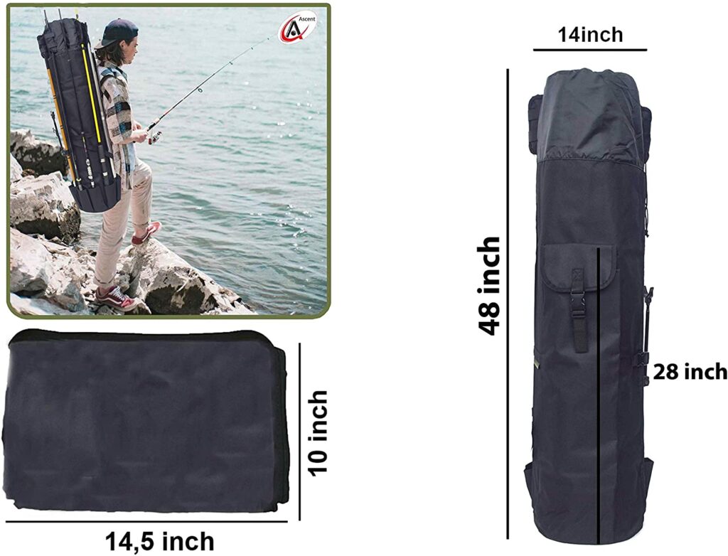 The fishing rod bag - rod and tackle organizer is big enough to store all your essentials yet small enough to be convenient and comfortable to bring along, Best portable fishing bag