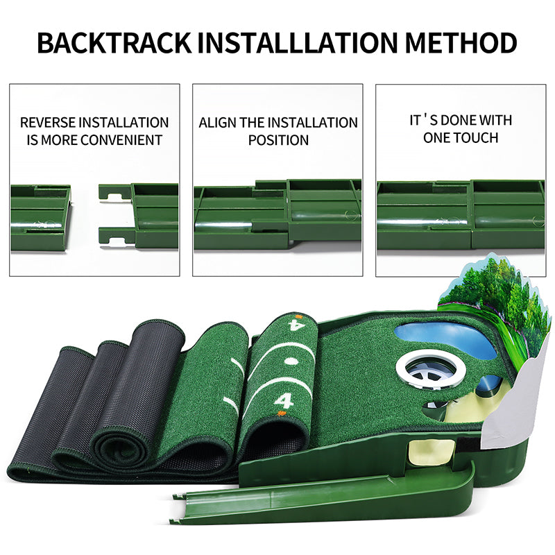 The hazard deluxe putting mat offers a realistic and challenging practice environment with built-in sand and water hazards, ideal for enhancing precision and accuracy, Best deluxe putting mat for realistic training