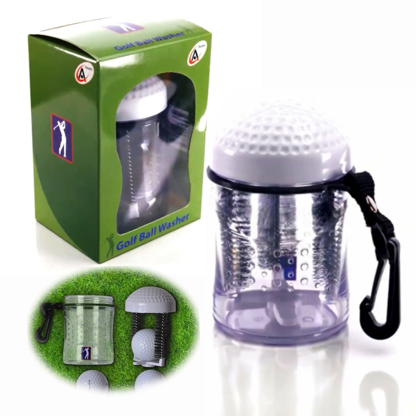 Golf ball cleaner components with brushes