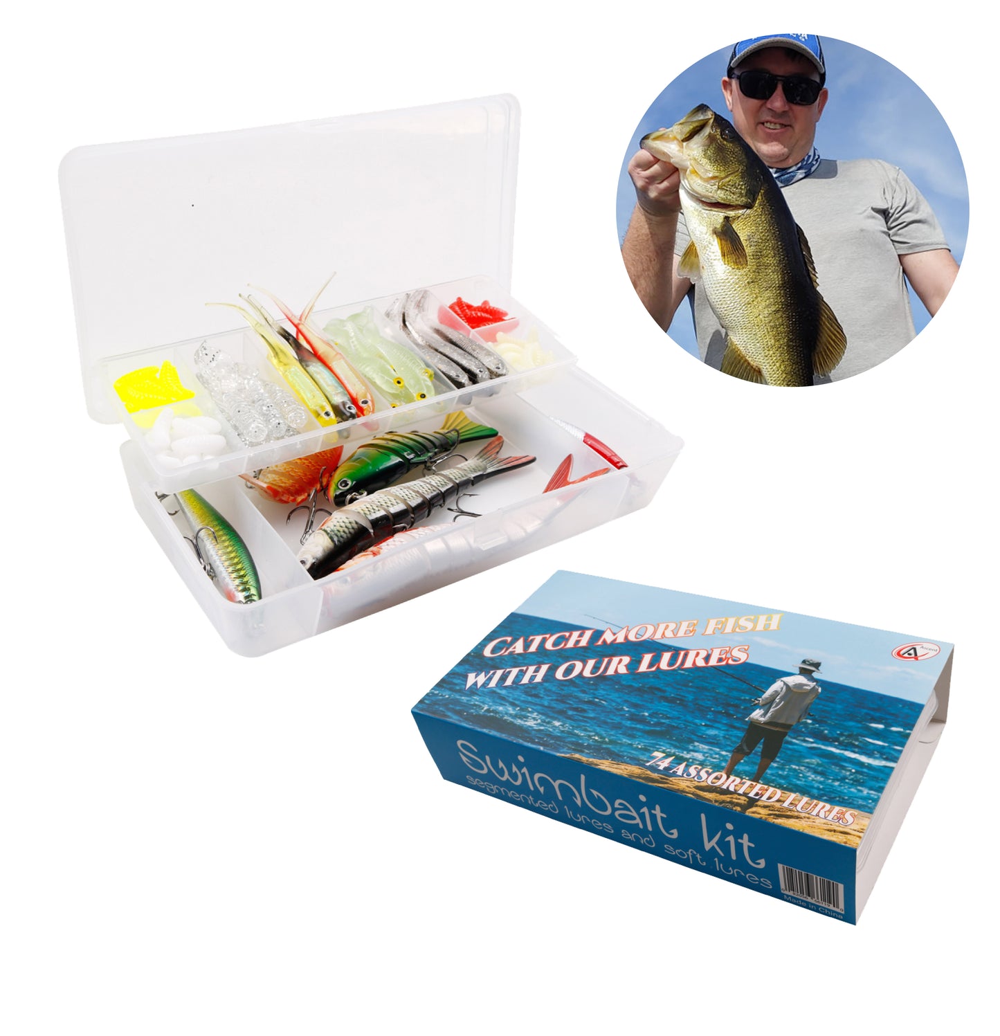 The 74 pcs fishing lures kit helps fishers tailor there lure to the fish with the extreme variety of lures in the kit, Best fishers kit
