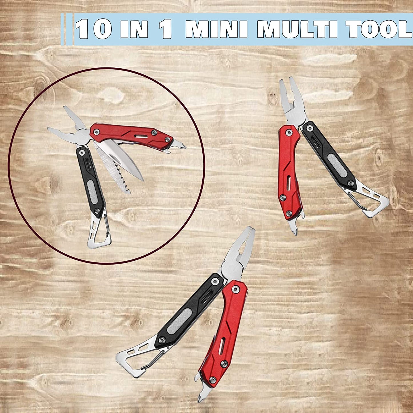 The 10-In-1 pocket size handyman multitool has an aesthetic red and black design making the perfect gift for any handyman, Best multi tool for handyman