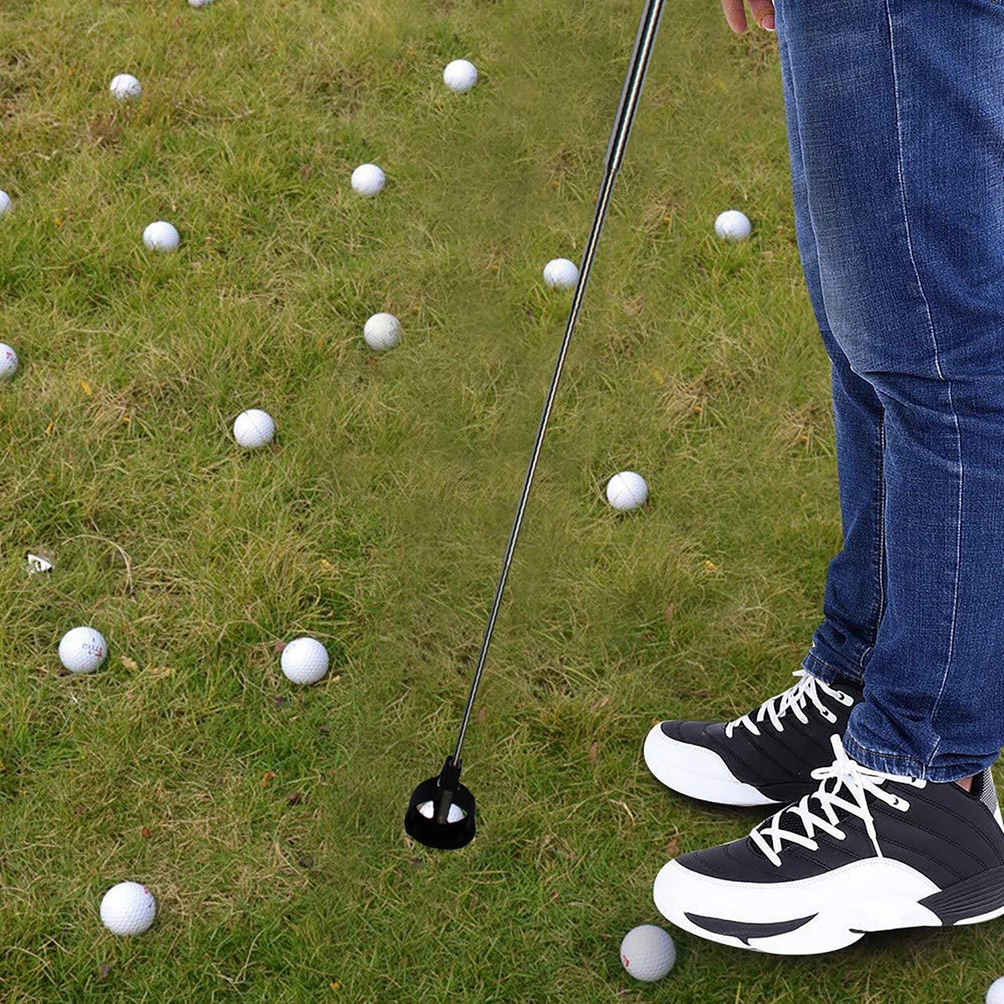 The retractable golf ball scooper's extending design makes it easy to pick up golf balls without bending down, saving time and effort during your round, Best golfers ball scooper