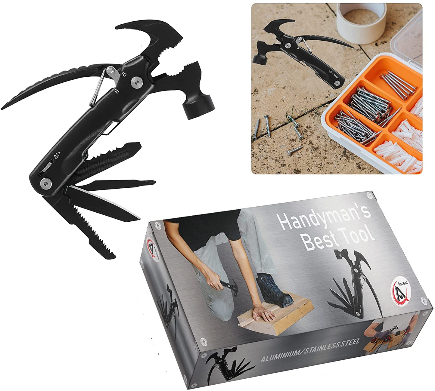 The 8-In-1 handyman multitool is compact and lightweight multitool, easy to carry with you as you move around job sites, home, or leisure activities, Best portable multi tool