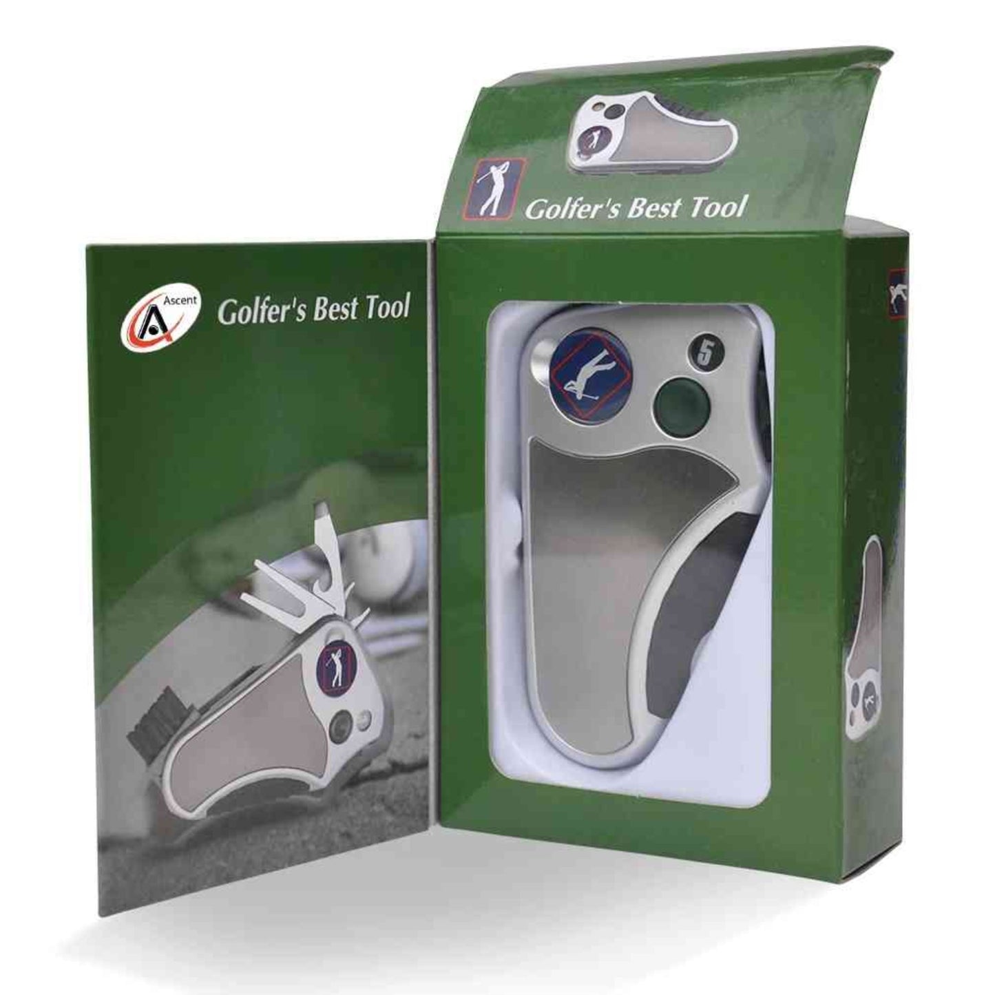 Golf multitool package showcasing the compact and sleek design of the product, Best golf multi tool