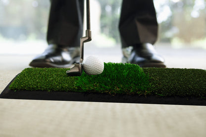 The golf practice mat has a turf grass surface that provides a realistic and natural feel, helping golfers get a better sense of how their shots will play out on the course, Best golfing mat