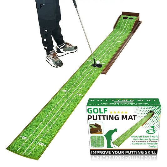 The golf putting mat - wooden base mimics the speeds and conditions of real golf courses, allowing you to practice on various surfaces such as hardwood and carpet for a true-to-life putting experience, Best golf putting mat