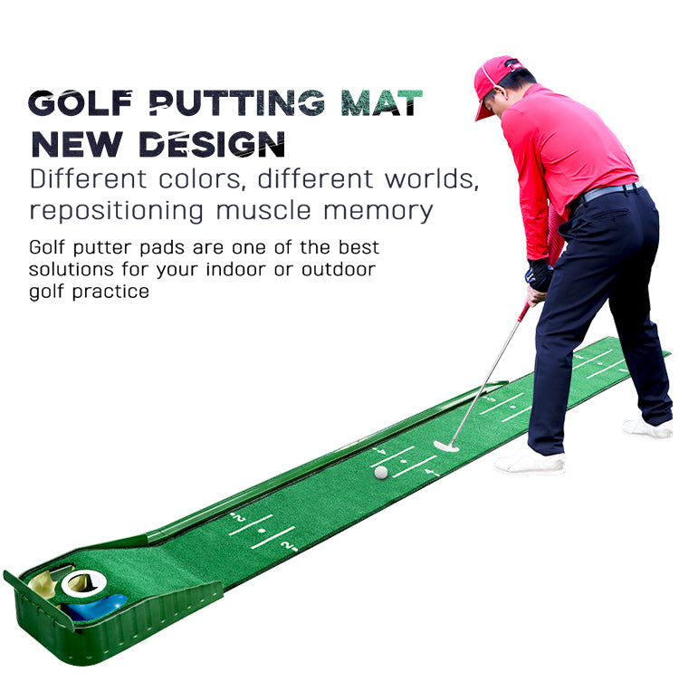 The hazard deluxe putting mat with water and bunker hazards has a lightweight design; easily foldable for convenient storage and transport; ideal for practicing at home, in the office, or outdoors, Best putting mat