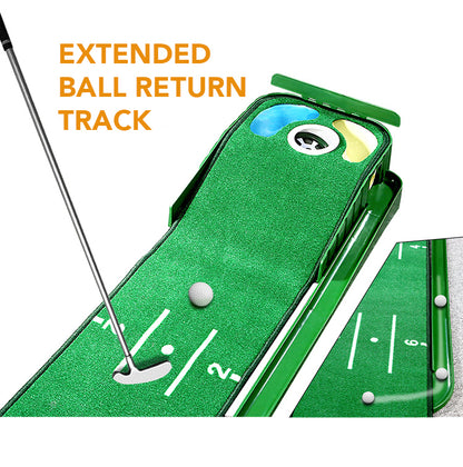 The hazard deluxe putting mat with water and bunker hazards is extra long at 9.4 feet; a versatile and realistic golf putting mat suitable for golfers of all skill levels; makes an ideal gift for enhancing their game, Best deluxe putt trainer for golf