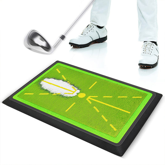 The golf trace track features a dual-tone sequin design that provides instant feedback on club face direction, helping to refine swings and enhance accuracy, Best golf hitting mat