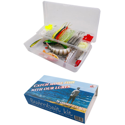 The 74 pcs fishing lures kit is compact and lightweight, presented in a DURABLE two-level tackle box for long-term use. Secure and easy to carry with you as you move around between fishing spots, Best portable lures kit