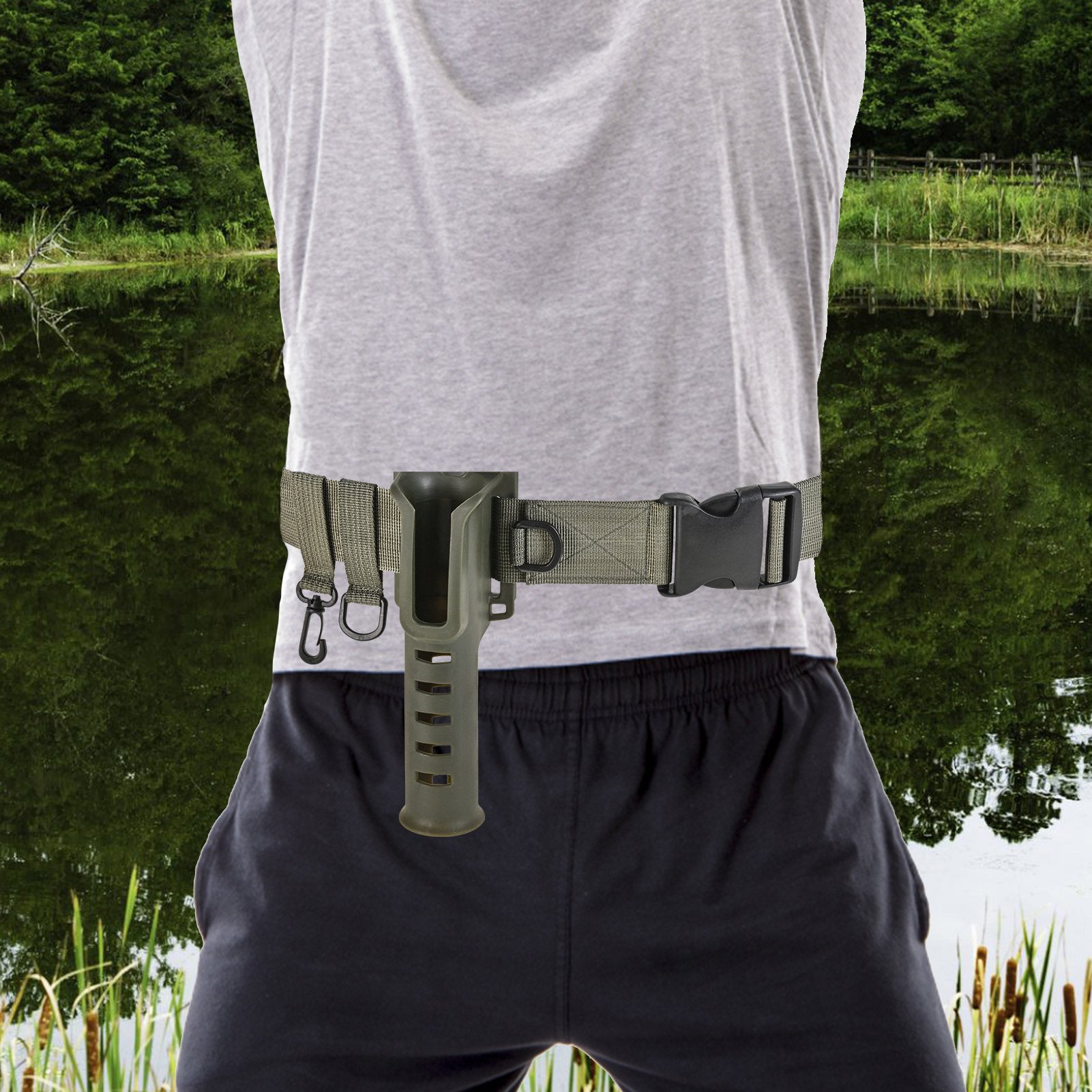 The fishing rod belt and rod holder provides secure and convenient storage for your rod, ensuring quick access and increased mobility, Best fishing belt and holder for rods