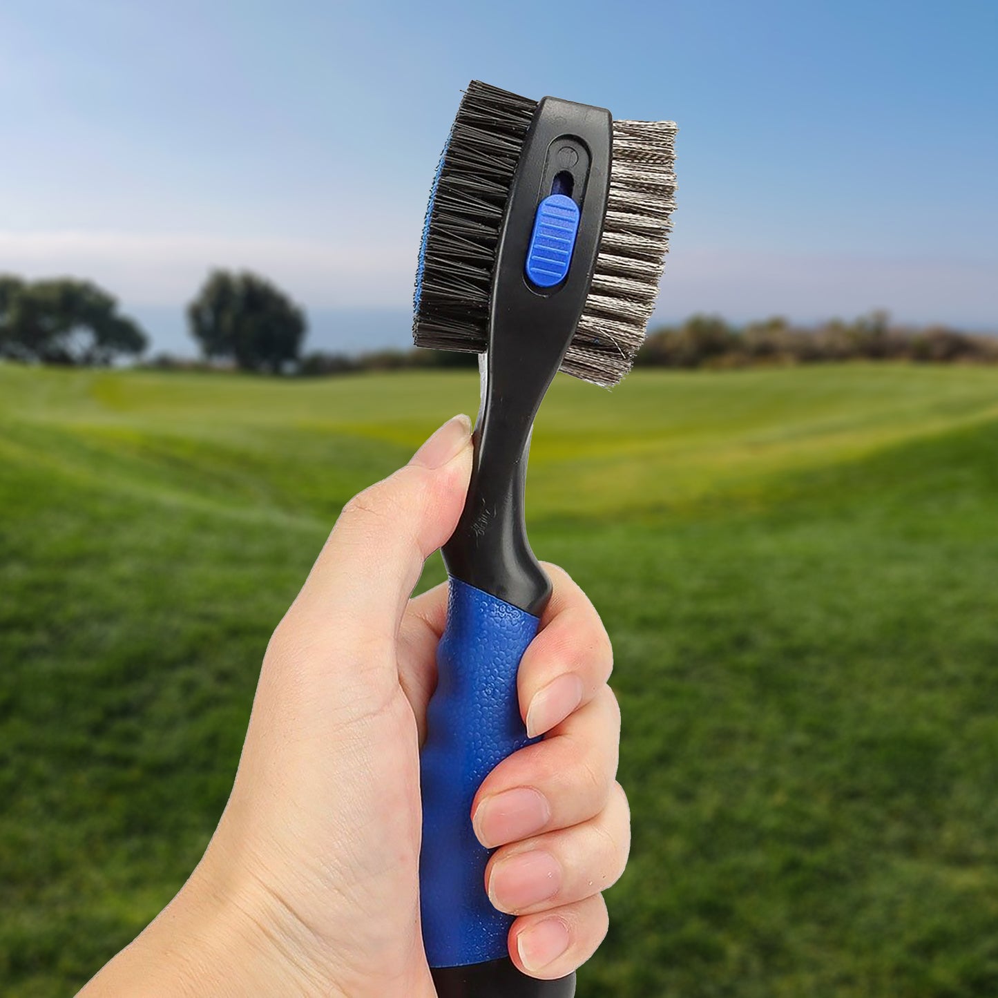 The golf club cleaning brush is quick and effective way to clean your clubs. Can be used in just a few seconds, and can help remove dirt, grass, and other debris from the club face, grooves, and shaft. This can help you keep your clubs clean and ready for your next shot, without wasting time or effort, Best cleaning brush for golf