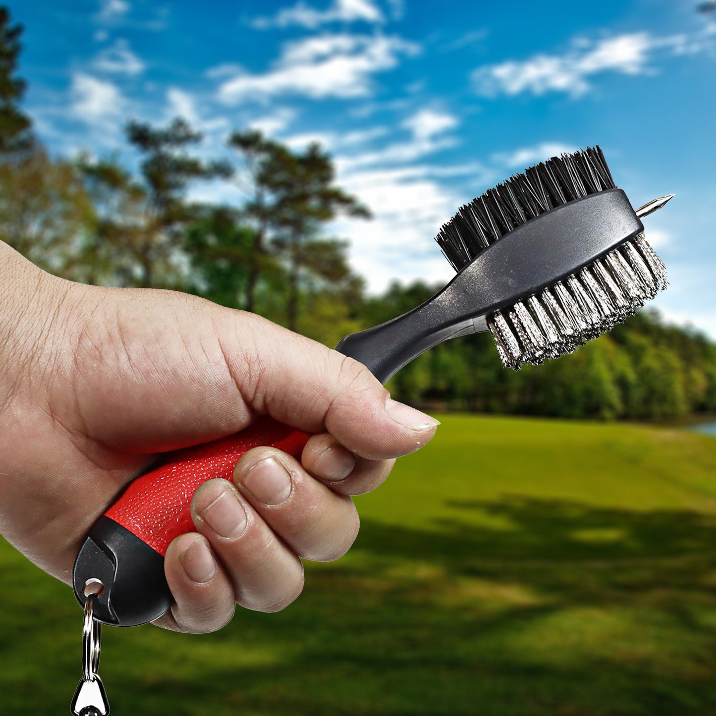 The golf club cleaning brush is simple to use and compact making it the perfect choice for an on the go cleaning, Best portable golf club cleaner