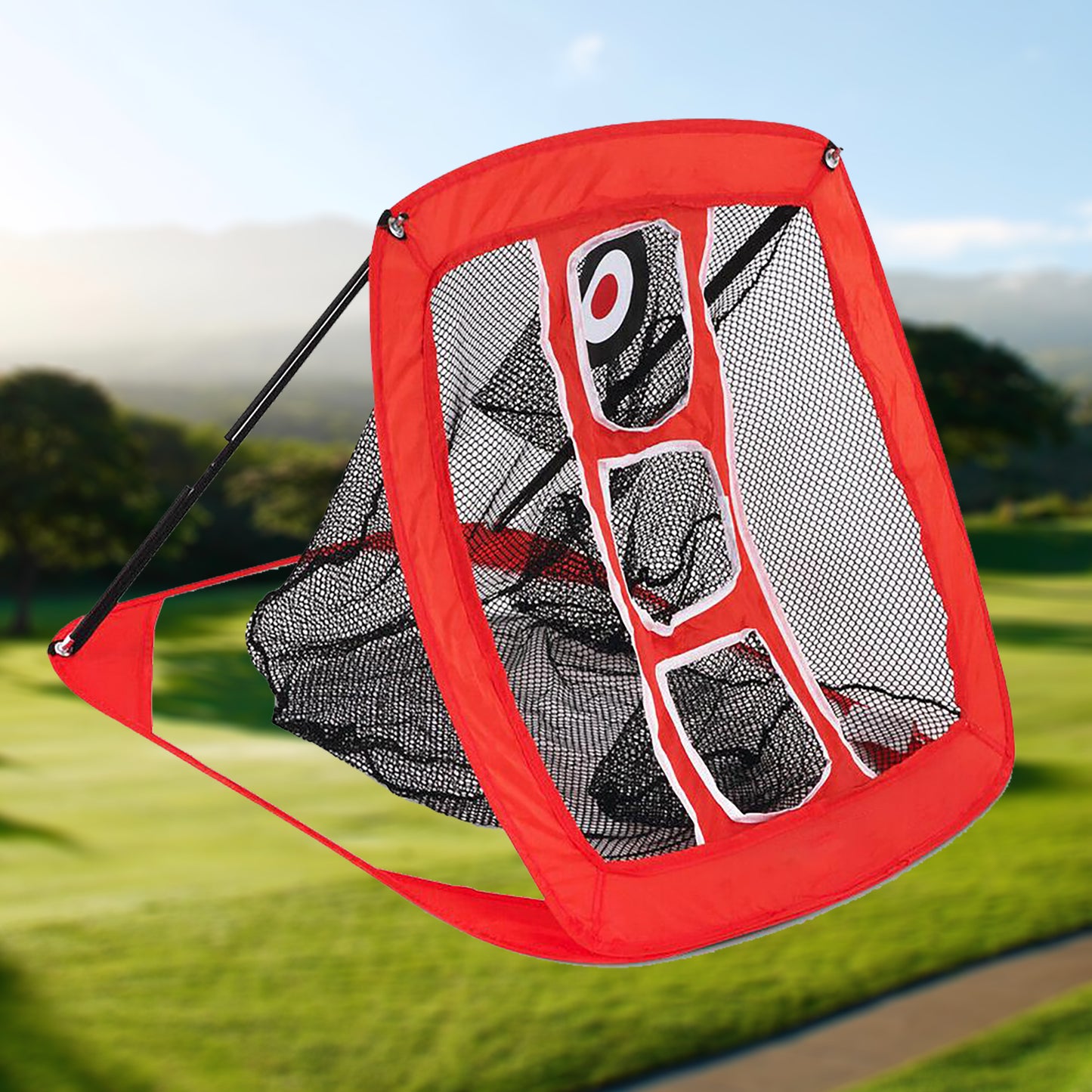 The golf practice net is made with high-quality materials, our practice net is built to withstand the impact of even the most powerful swings, Best golf training aid